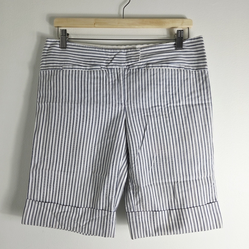 Diane von Furstenburg Bermuda Striped Blue White Shorts